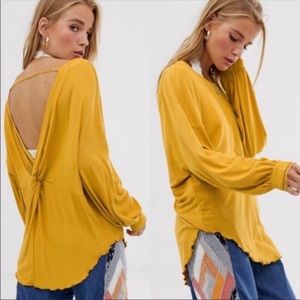 Free People Tops - Free people shimmy shake yellow gold long sleeve Free People Tops - Free people shimmy shake yellow gold long sleeve